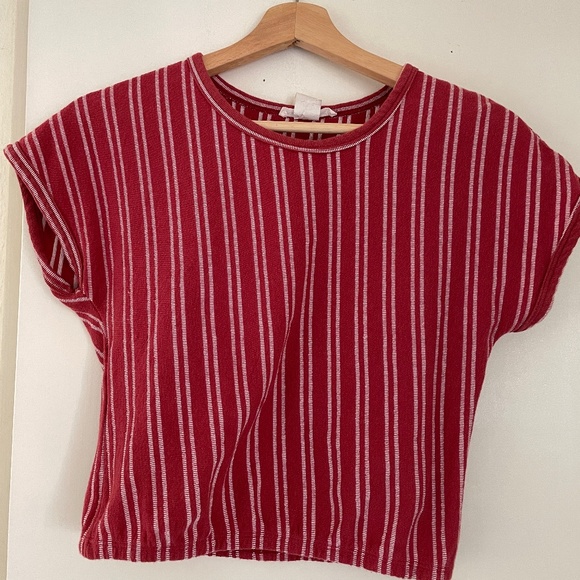 Tops - Striped Red Cotton Top